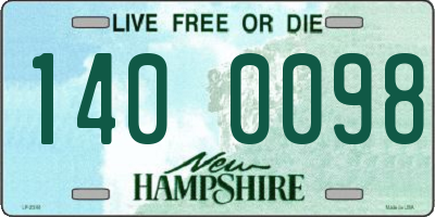 NH license plate 1400098