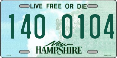 NH license plate 1400104