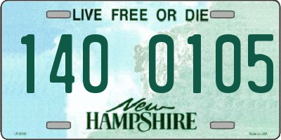 NH license plate 1400105