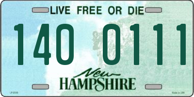 NH license plate 1400111