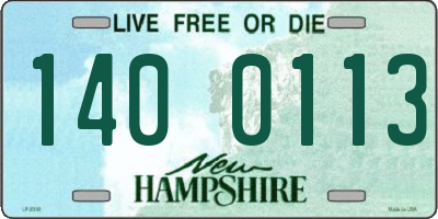 NH license plate 1400113
