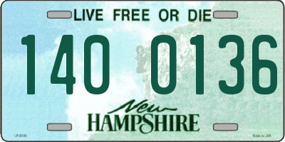NH license plate 1400136