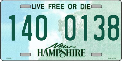 NH license plate 1400138