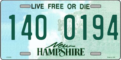 NH license plate 1400194