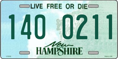 NH license plate 1400211