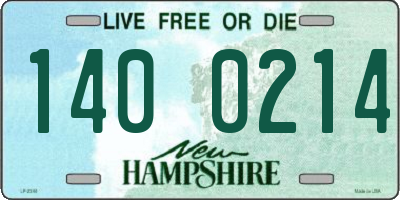 NH license plate 1400214