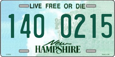 NH license plate 1400215