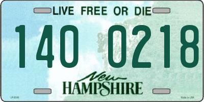 NH license plate 1400218