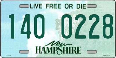 NH license plate 1400228