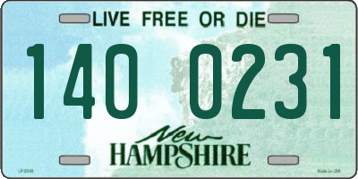NH license plate 1400231