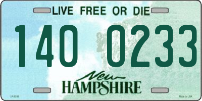 NH license plate 1400233