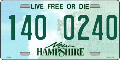 NH license plate 1400240