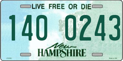 NH license plate 1400243