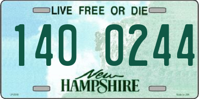 NH license plate 1400244
