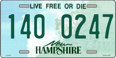 NH license plate 1400247