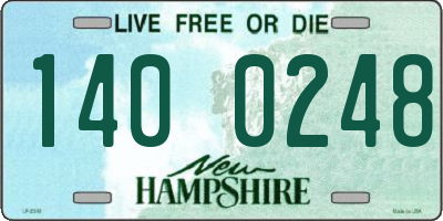 NH license plate 1400248