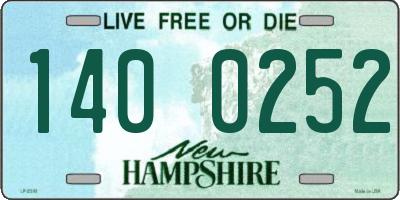 NH license plate 1400252