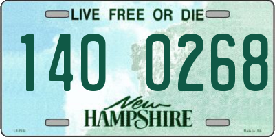 NH license plate 1400268