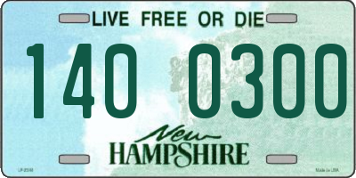 NH license plate 1400300