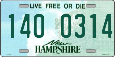 NH license plate 1400314