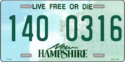 NH license plate 1400316
