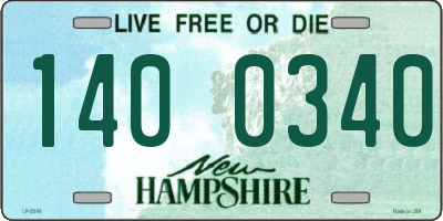 NH license plate 1400340