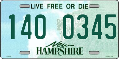 NH license plate 1400345