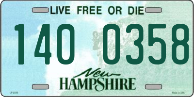NH license plate 1400358