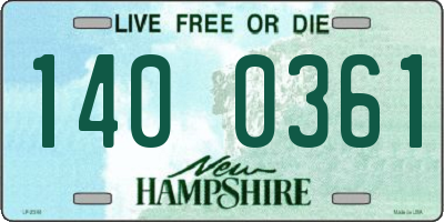 NH license plate 1400361