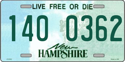 NH license plate 1400362