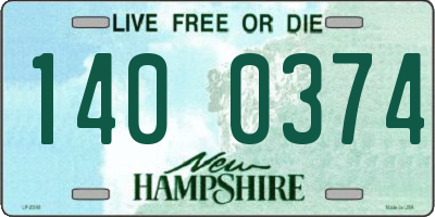 NH license plate 1400374