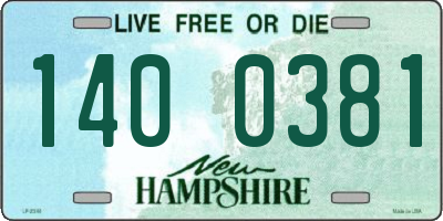 NH license plate 1400381