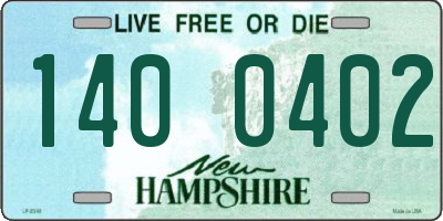 NH license plate 1400402
