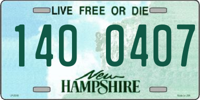 NH license plate 1400407