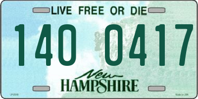 NH license plate 1400417