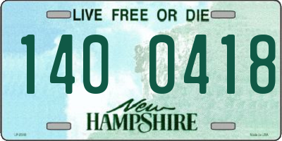 NH license plate 1400418