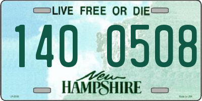 NH license plate 1400508