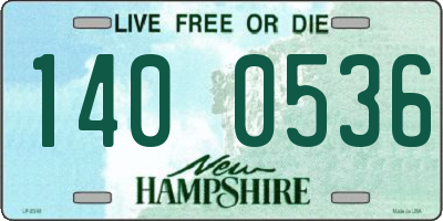 NH license plate 1400536