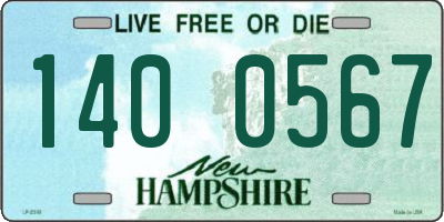 NH license plate 1400567