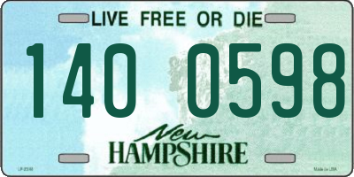 NH license plate 1400598