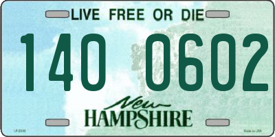 NH license plate 1400602