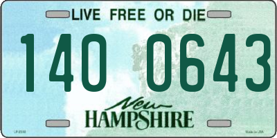 NH license plate 1400643