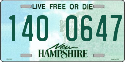 NH license plate 1400647