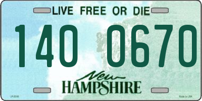 NH license plate 1400670