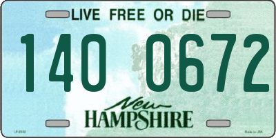 NH license plate 1400672