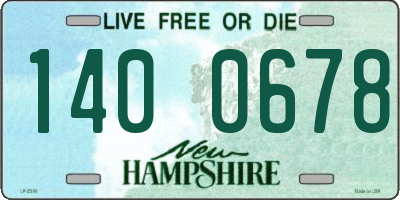 NH license plate 1400678