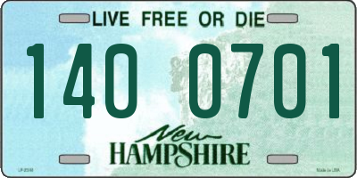 NH license plate 1400701