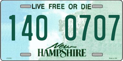NH license plate 1400707