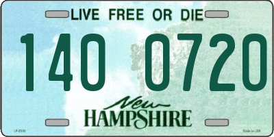 NH license plate 1400720