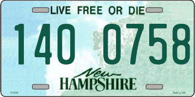 NH license plate 1400758